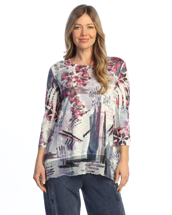 Chiffon Contrast Tunic Top - 63