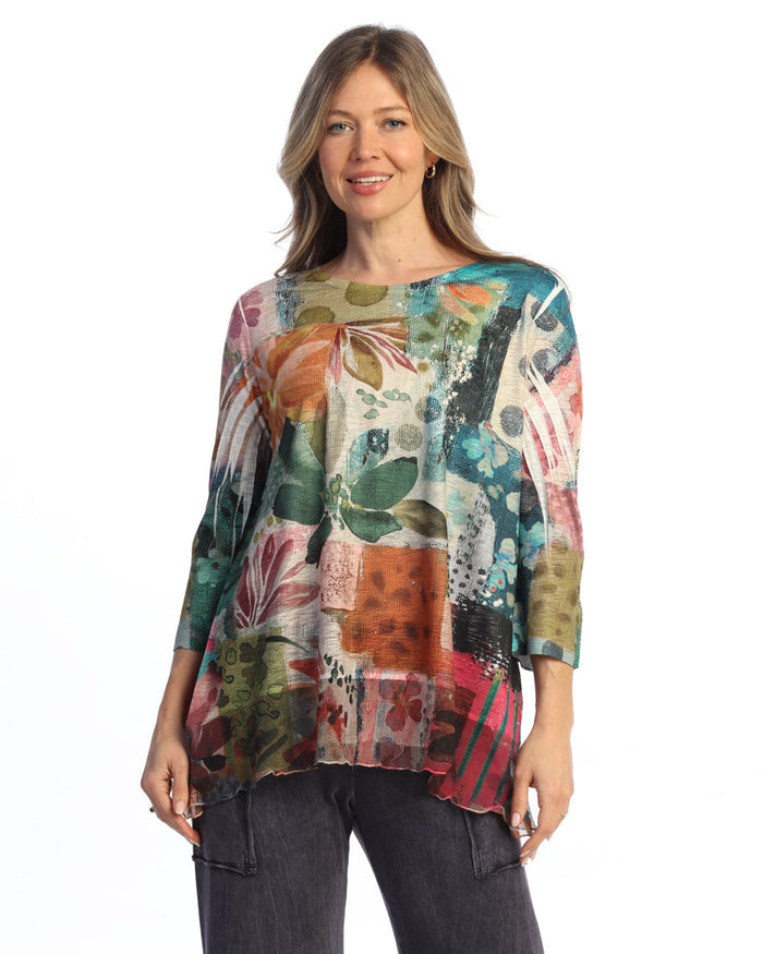 Chiffon Contrast Tunic Top - 63