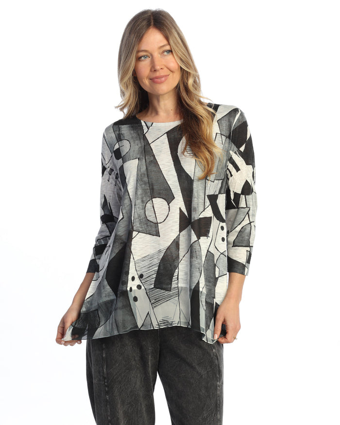 Chiffon Contrast Tunic Top - 63
