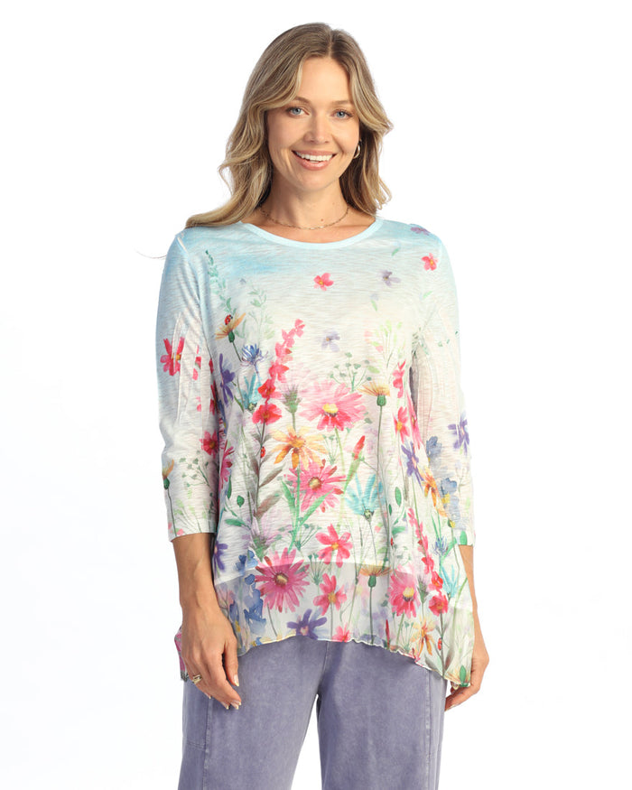 Chiffon Hem Tunic Top - 63