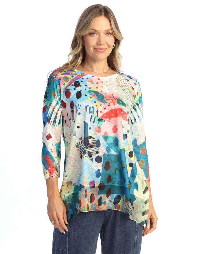 Chiffon Hem Tunic Top - 63