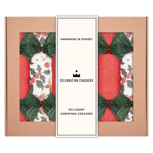 Cinnamon Rouge UK Handmade Luxury Christmas Crackers Box of 6 &Keep
