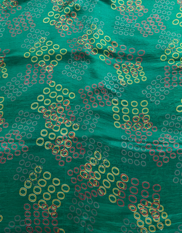 Circular Block Printed Silk Fabric