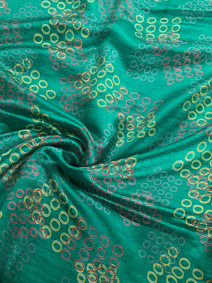 Circular Block Printed Silk Fabric