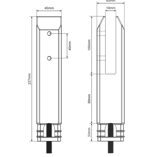 Core Drill Spigot, Pool fence spigot, DRESS RING INCLUDED, Marine Grade Stainless - Image 3