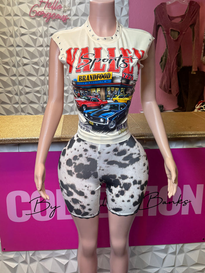 Cow Print Bermuda Shorts