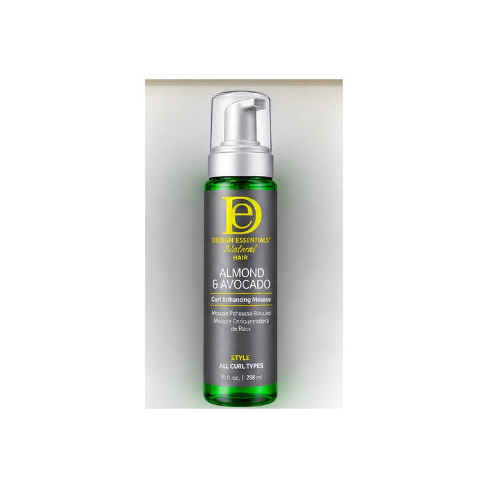 Design Essentials Almond & Avocado Curl Enhancing Mousse on clean background