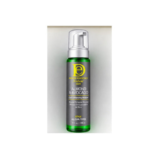 Design Essentials Almond & Avocado Curl Enhancing Mousse on clean background