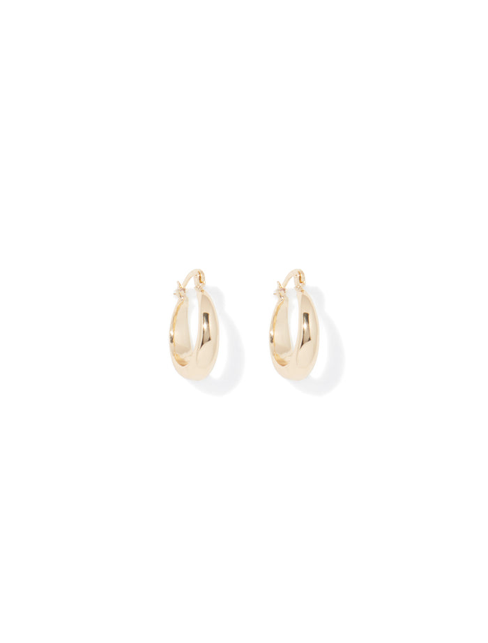 Dionne Hinge Gold Plated 15mm Hoop Earrings 0 Gold Forever New