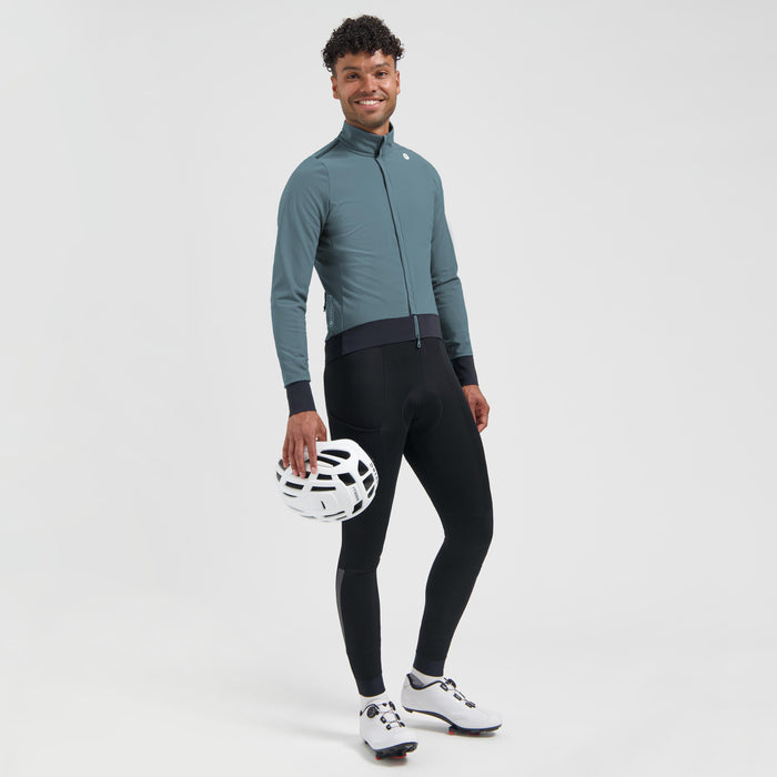Rogelli Distance II fietsjack heren blauw gedragen totaalshot.