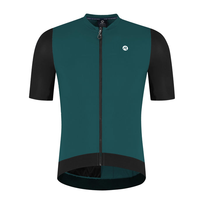 Rogelli Distance II fietsshirt heren teal korte mouw voorkant.