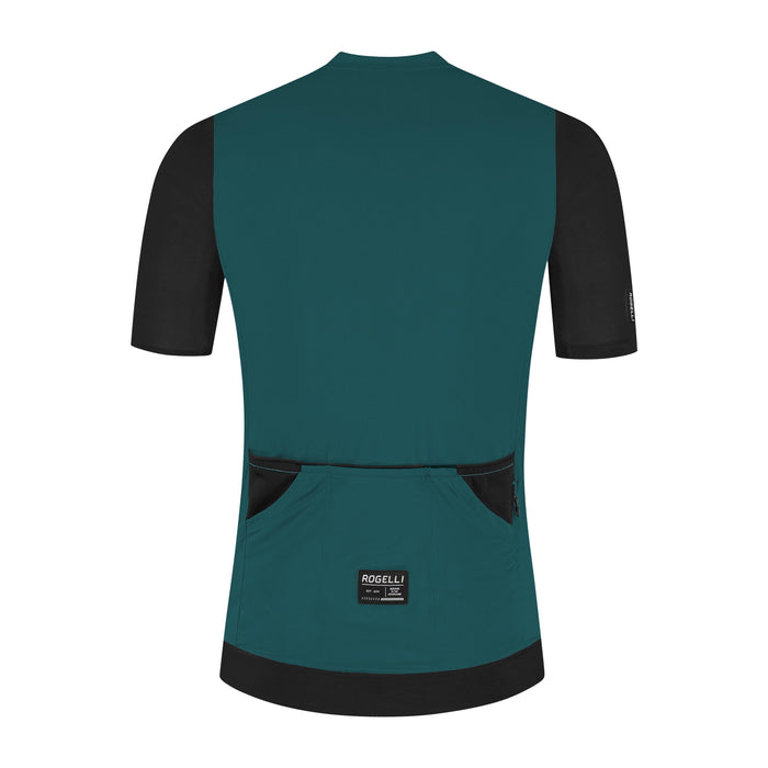 Rogelli Distance II fietsshirt heren teal korte mouw achterkant.