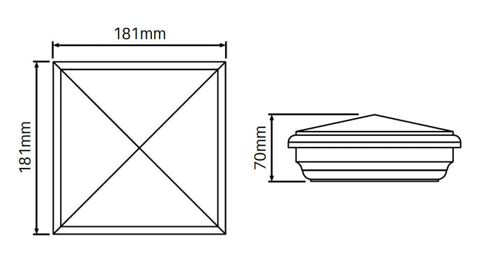 English style cap for Hampton fence post for Full Privacy post - Image 2