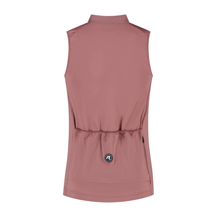 Rogelli Essential II mouwloos fietsshirt dames chutney korte mouw achterkant.