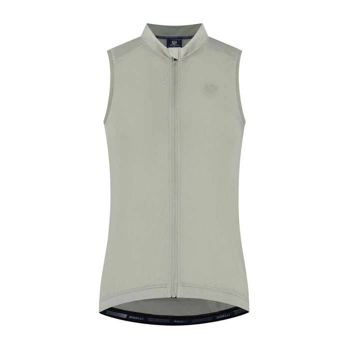 Rogelli Essential II mouwloos fietsshirt dames taupe korte mouw voorkant.