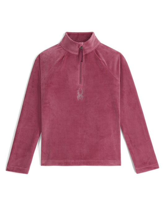 Pink long-sleeve shirt with a zipper on a white background