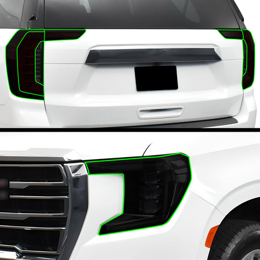 Full Headlight Taillight Precut Smoked PPF Tint Kit Overlay Film Fits GMC Yukon 2021 - 2024 - Bogar Tech Designs