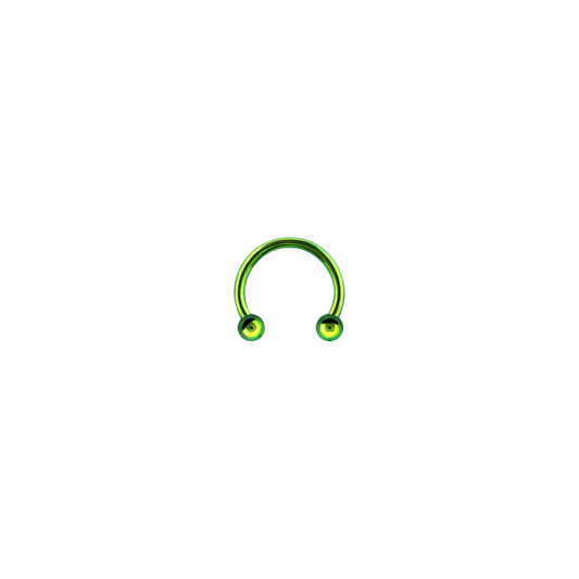 Green Circular (Horse Shoe) With Balls 12mm / 16 Gauge / Green Horseshoe
