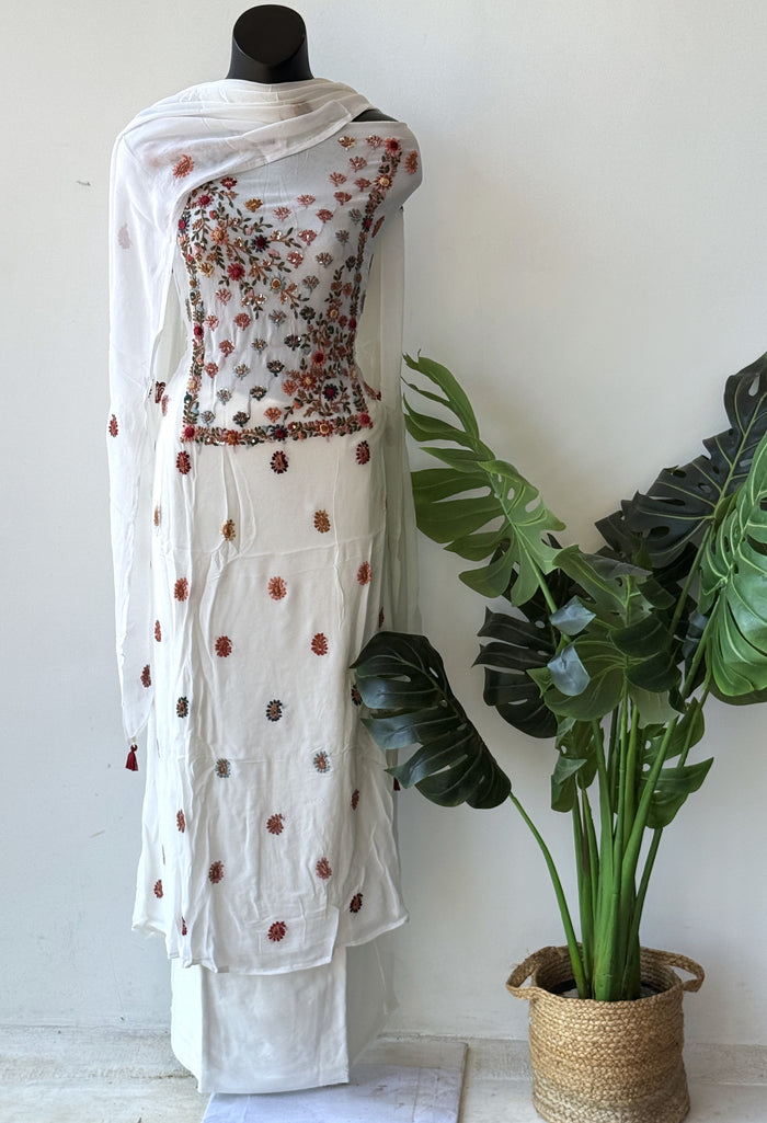 Hand Emb georgette salwar material