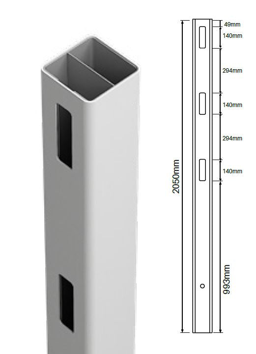 Heavy Duty 127MM X 127MM 1 way gate post - 3 Rail Hampton Fencing Post - Image 1