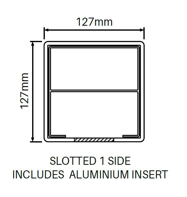 Heavy Duty 127MM X 127MM 1 way gate post - 3 Rail Hampton Fencing Post - Image 2