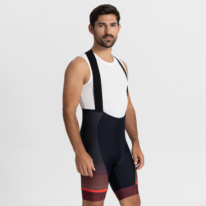 Rogelli Hero II korte fietsbroek heren zwart en rood gedragen voorkant.