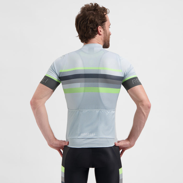 Rogelli Hero II fietsshirt heren grijs korte mouw gedragen achterkant.