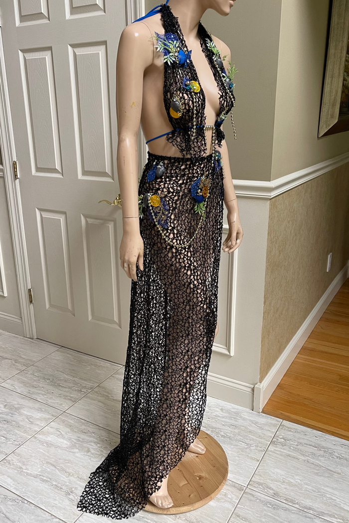 Dark Siren Of The Sea with long netted skirt