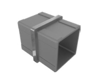 Inline rail joiner for 50mm square tube - Stainless Steel 316 - Image 1