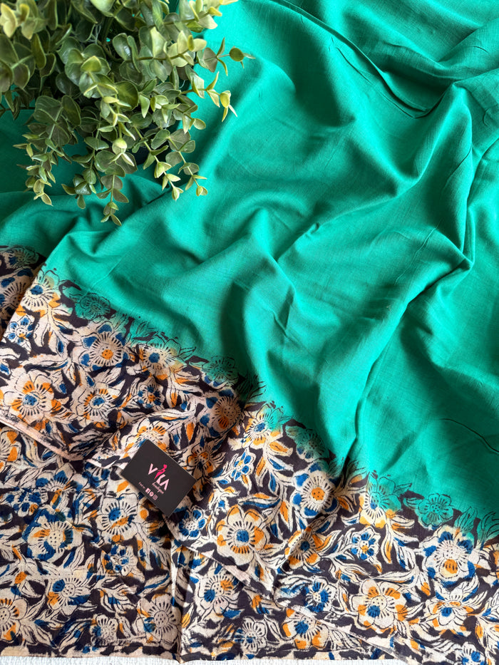 Kalamkari printed cotton saree