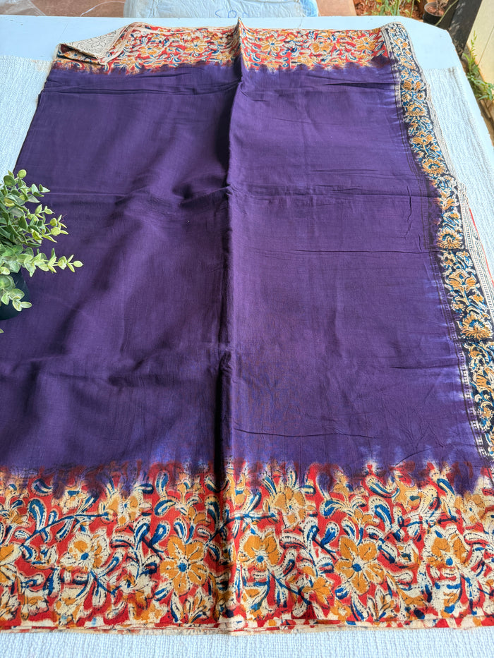 Kalamkari printed cotton saree