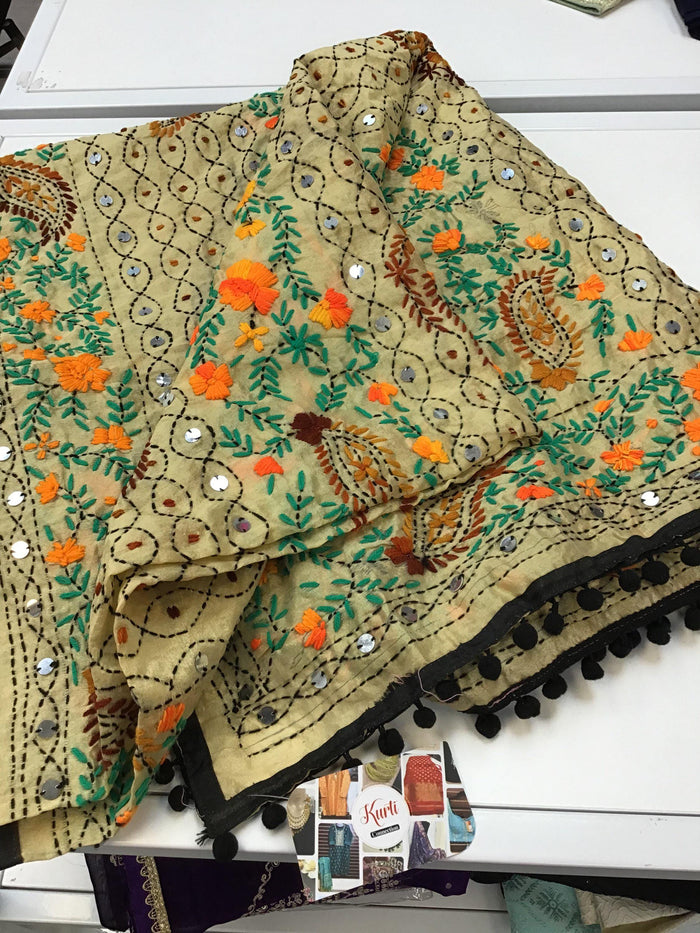 Kantha work dupatta - Kurti Connection USA