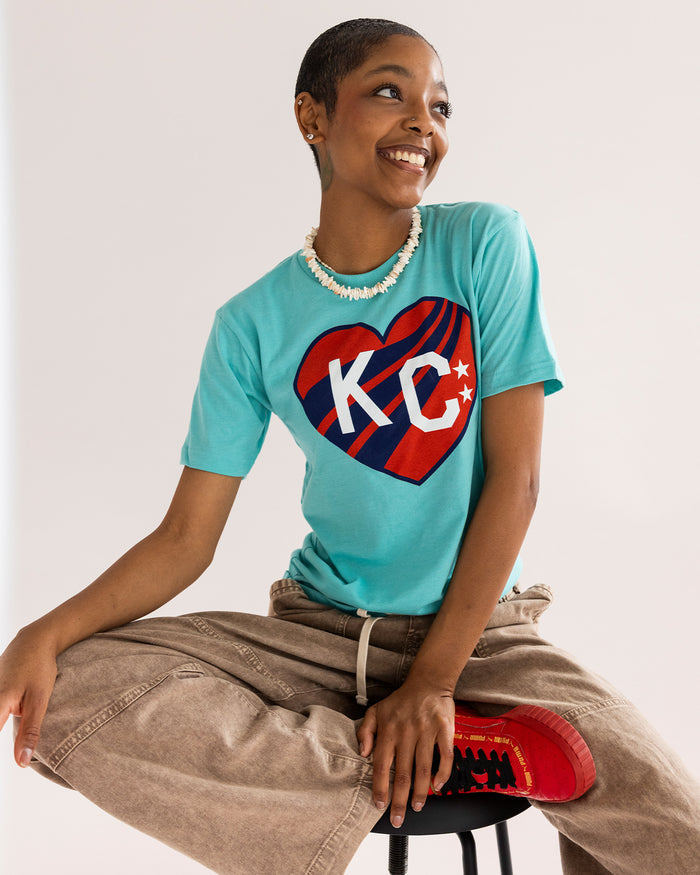 KC Current Crest KC Heart Teal Unisex T-Shirt