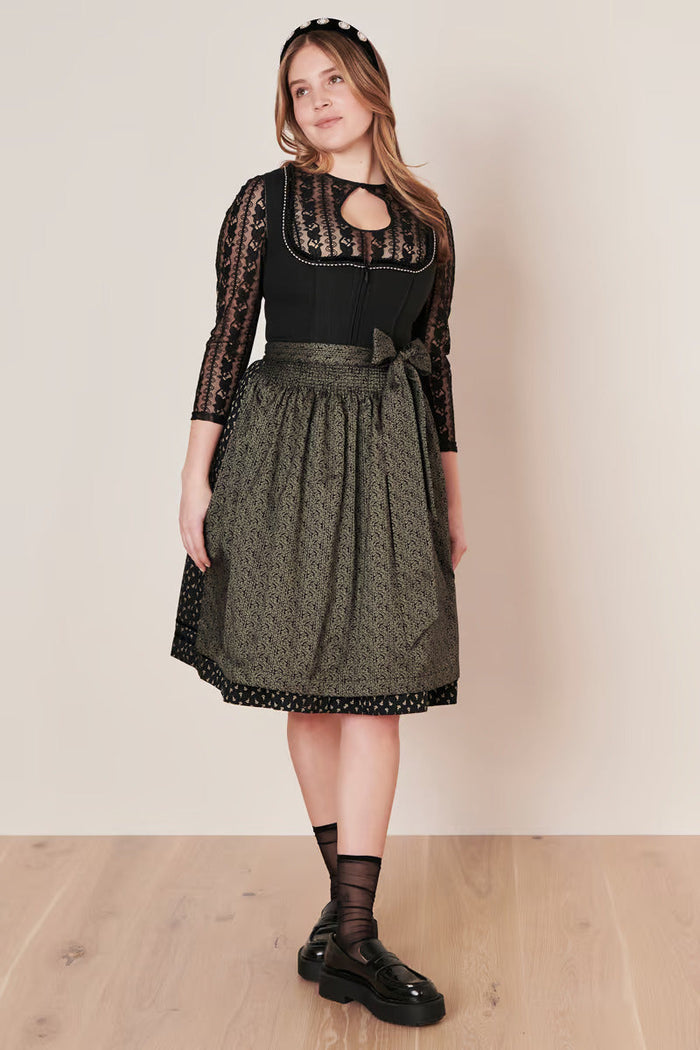 Kruger Adalyn Midi Dirndl, Black — 60cm 2pc Set