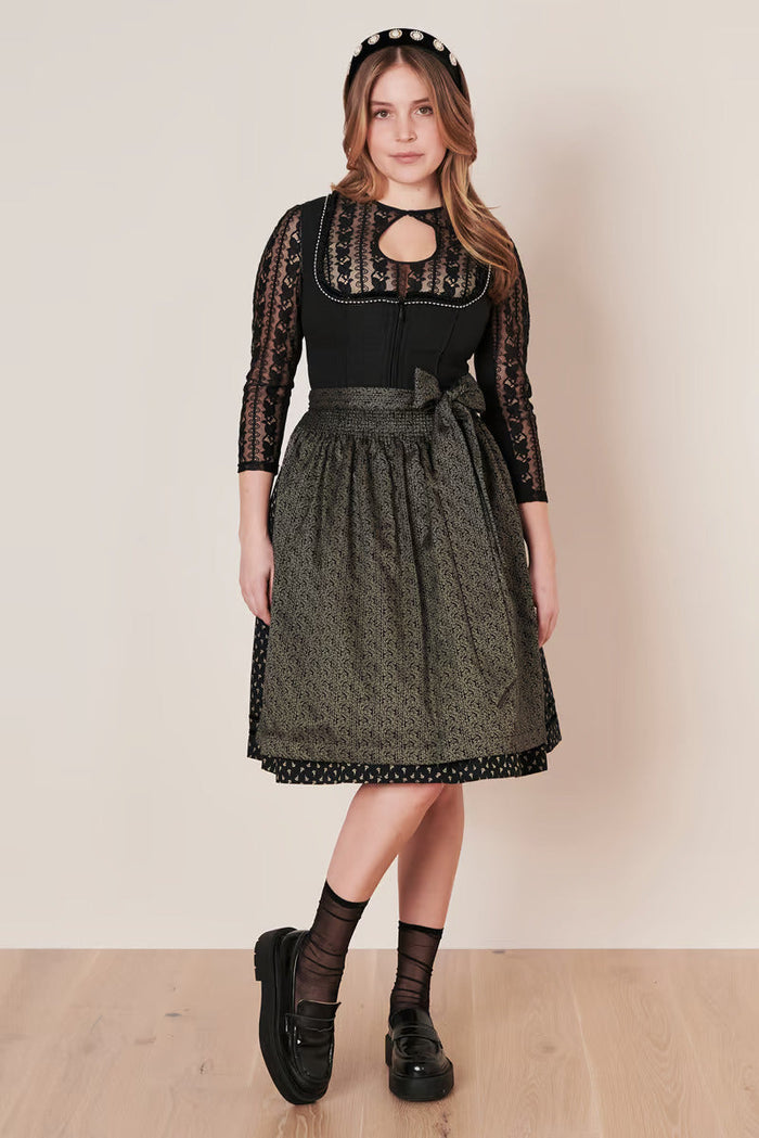 Kruger Adalyn Midi Dirndl, Black — 60cm 2pc Set