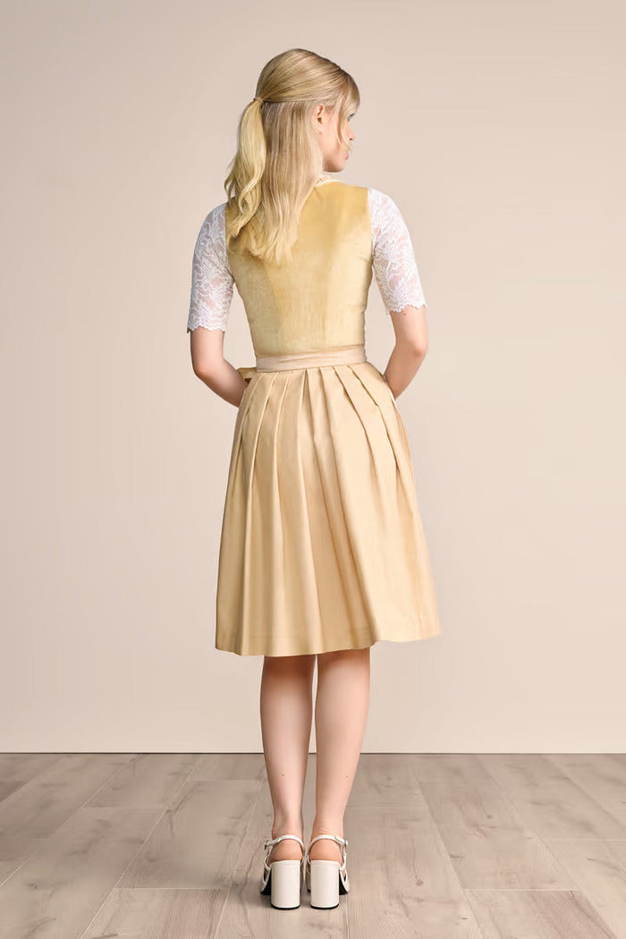 Kruger Annina Midi Dirndl, Yellow — 60cm 2pc Set