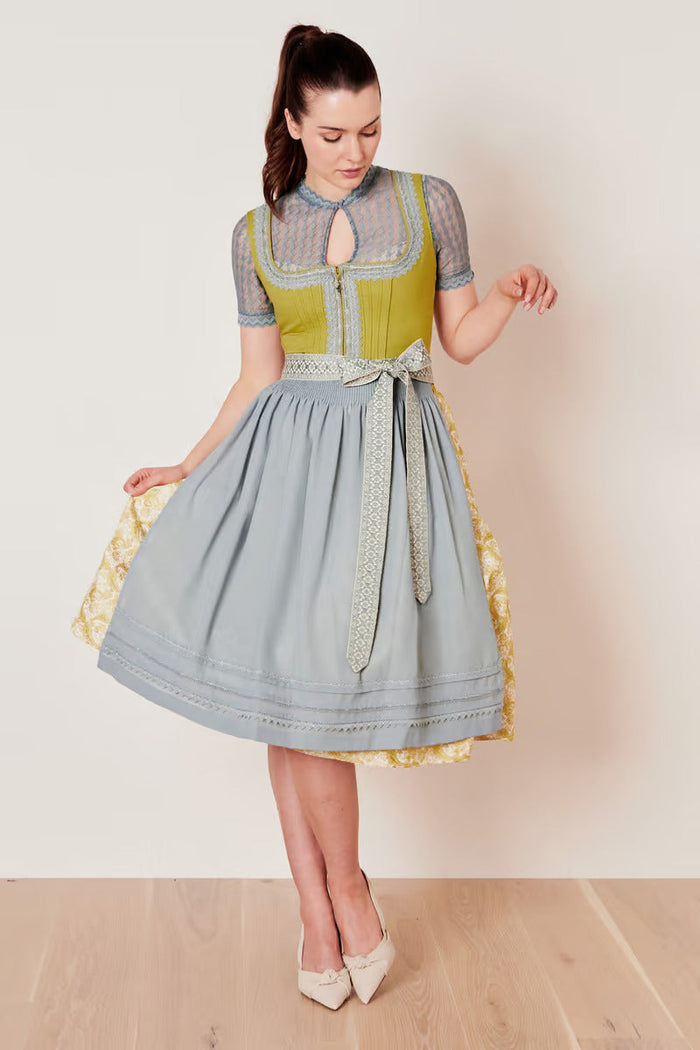 Kruger Eltje Long Dirndl, Yellow — 70cm 2pc Set