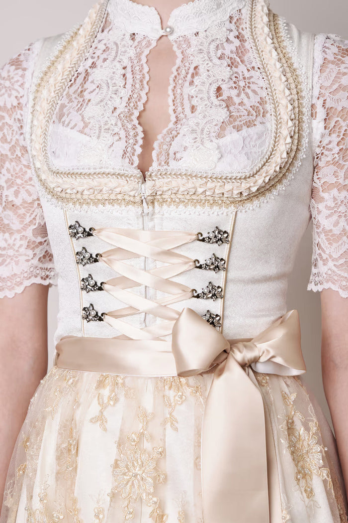 Kruger Long Dirndl 2pcs. 70cm "Benedita" ecru