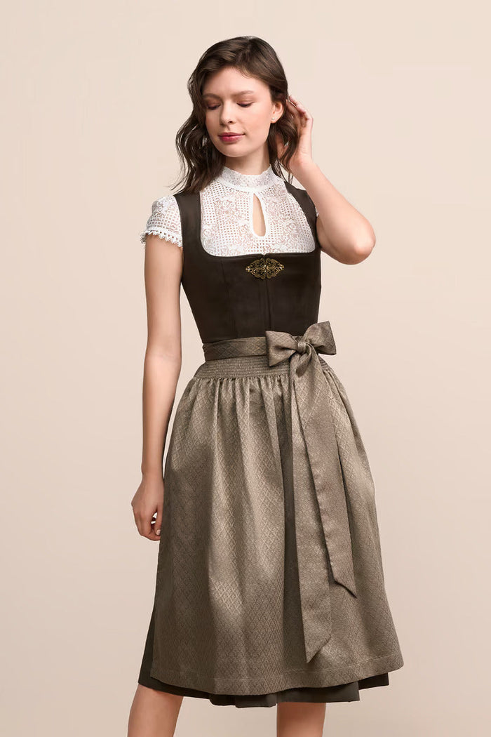 Kruger Long Dirndl 2pcs. 70cm "Cari" brown