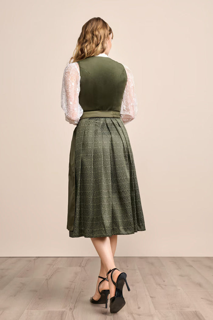Kruger Long Dirndl 2pcs. 70cm "Livie" olive (36)