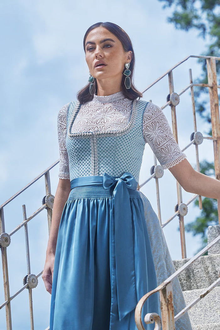 Kruger Long Dirndl 2pcs. 70cm "Orly" turquoise