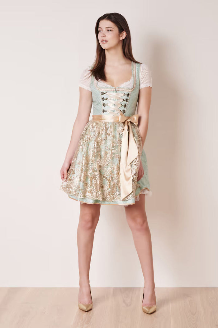 Kruger Maite Mini Dirndl, Turquoise — 50cm 2pc Set