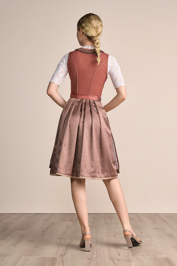 Kruger Marielle Midi Dirndl, Red — 60cm 2pc Set