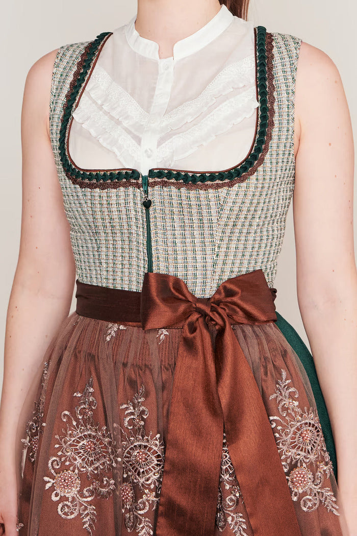 Kruger Midi Dirndl 2pcs. 60 cm "ASTERIA" green (44)
