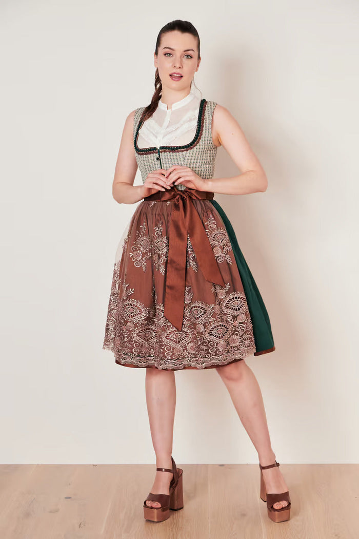 Kruger Midi Dirndl 2pcs. 60 cm "ASTERIA" green (44)