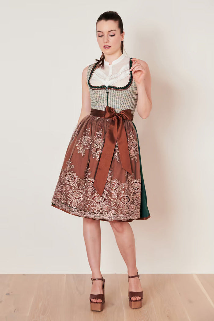 Kruger Midi Dirndl 2pcs. 60 cm "ASTERIA" green (44)