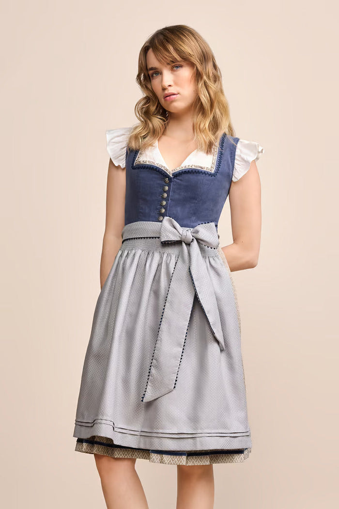 Kruger Midi Dirndl 2pcs. 60cm "Aleika" blue (34)