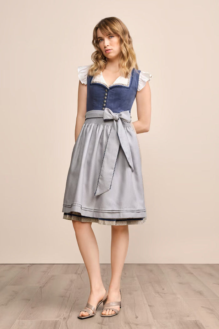 Kruger Midi Dirndl 2pcs. 60cm "Aleika" blue (34)