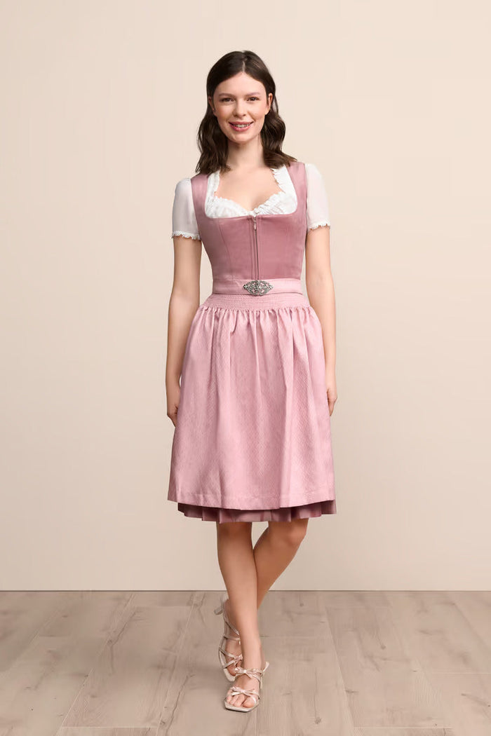 Kruger Midi Dirndl 2pcs. 60cm "Alisha" pink