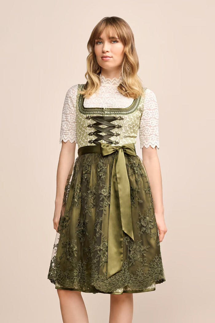 Kruger Midi Dirndl 2pcs. 60cm "Brynlee" green (40)